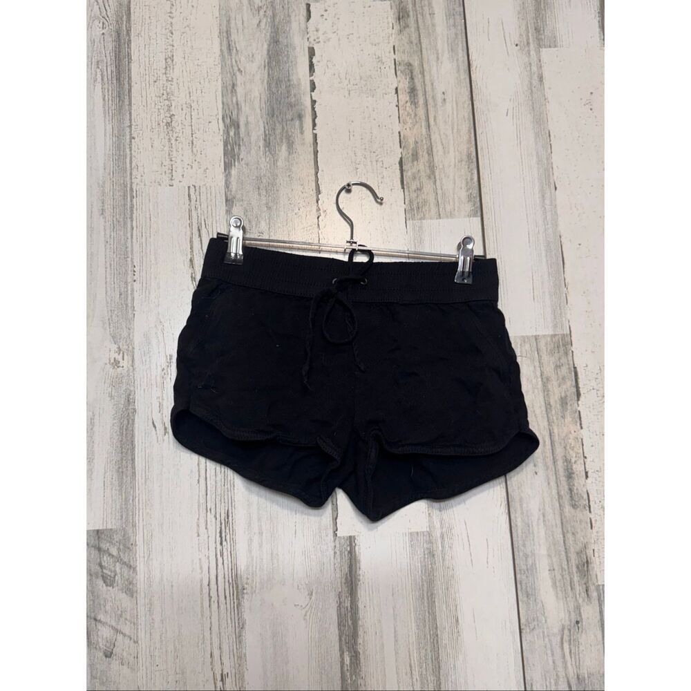 Black Lounge Dolphin Hem Shorts XS Drawstring Soft Rayon